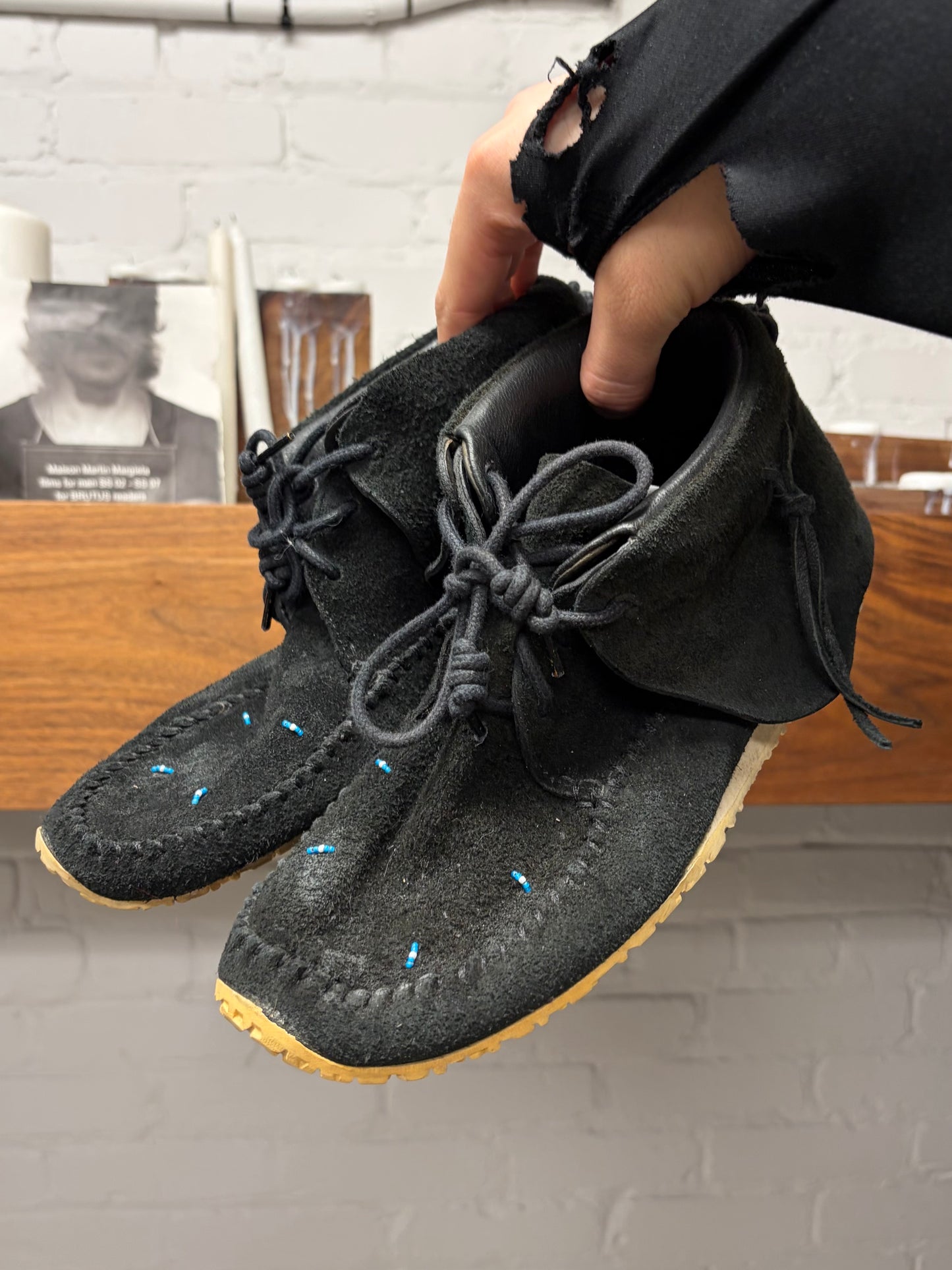 Visvim ‘FBT Lhamo Folk’ Black Suede Tassel Sneakers