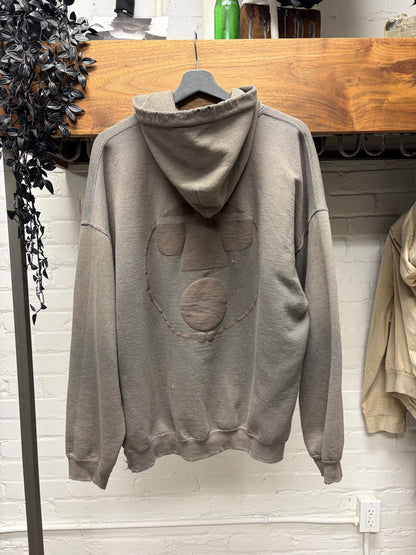 Sasquatchfabrix Distressed Brown Cotton Pullover Hoodie