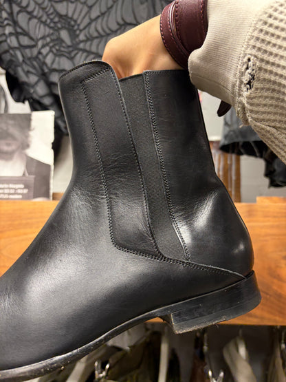 Maison Margiela Pointed Toe Black Leather Chelsea Boots