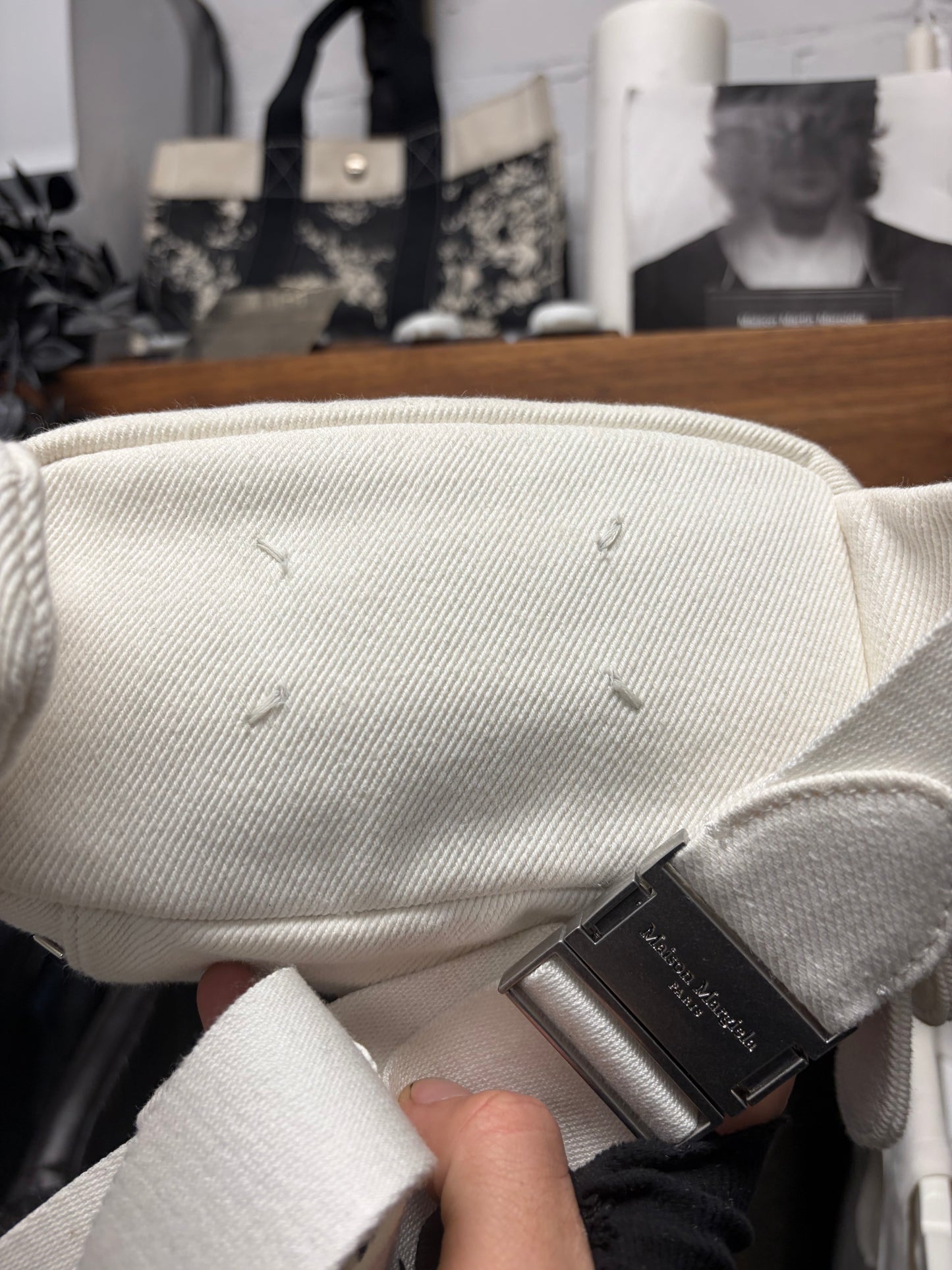 SS2020 Maison Margiela White Canvas Side Bag
