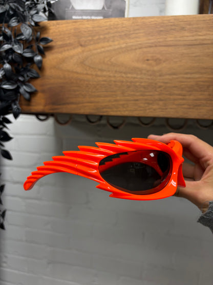 Balenciaga ‘Spike’ Orange Wraparound Sunglasses