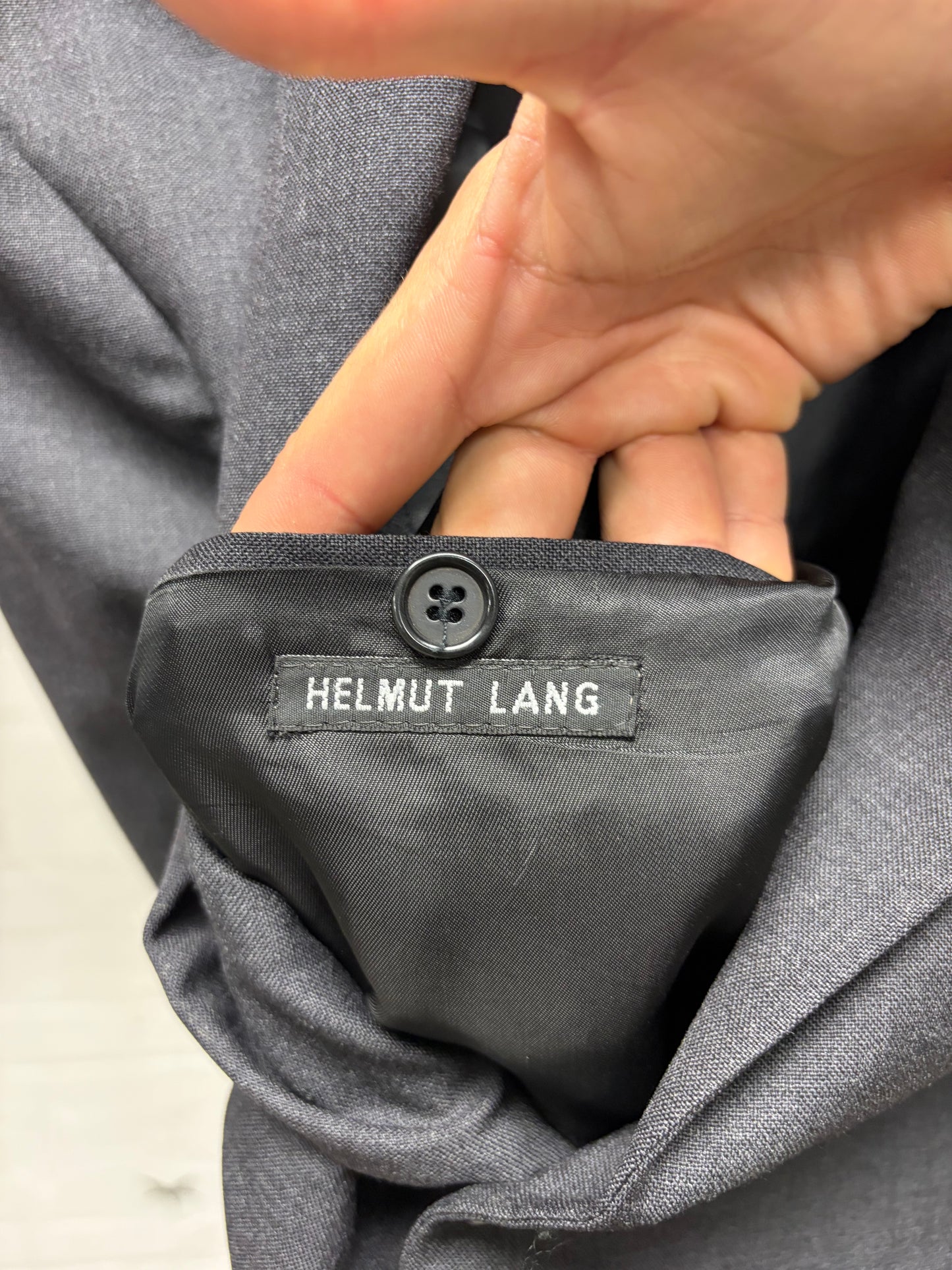 Vintage Helmut Lang Charcoal Grey Cotton Blazer