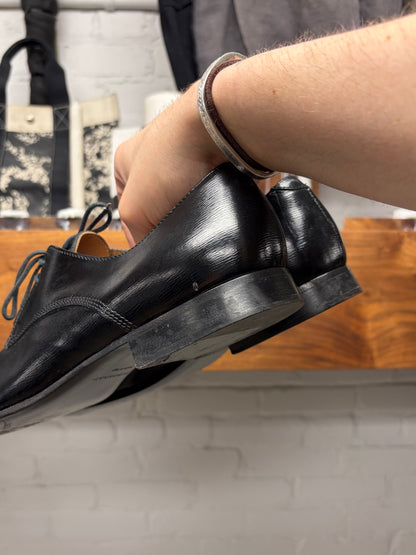 Burberry Wingtip Polished Black Leather Dress Shoes