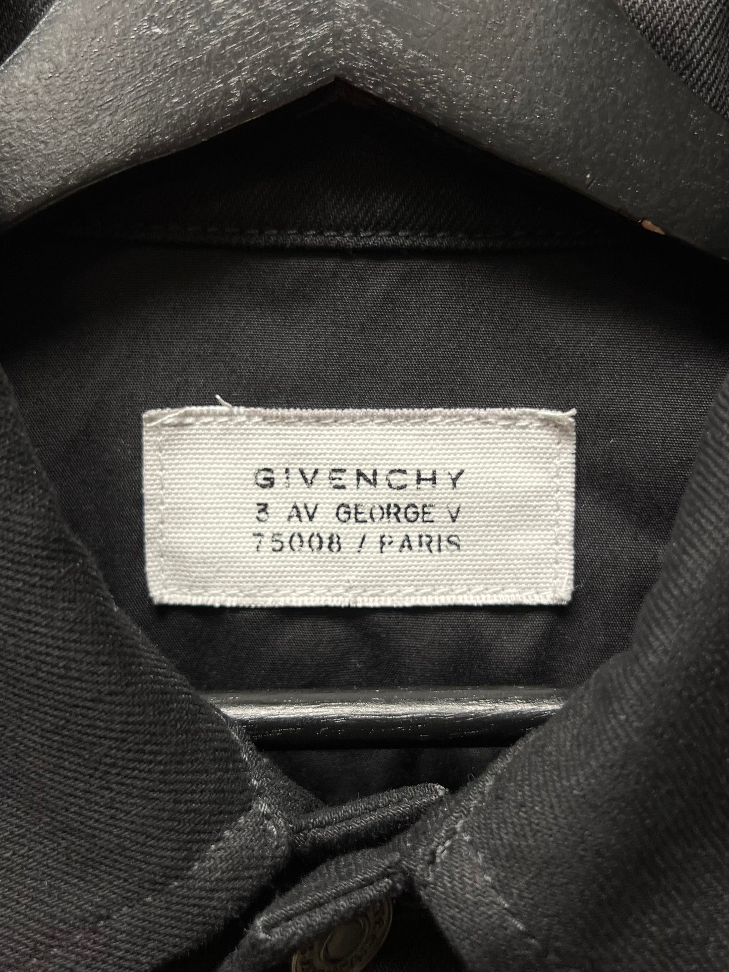 Givenchy ‘Spell-Out’ Logo Black Denim Trucker Jacket