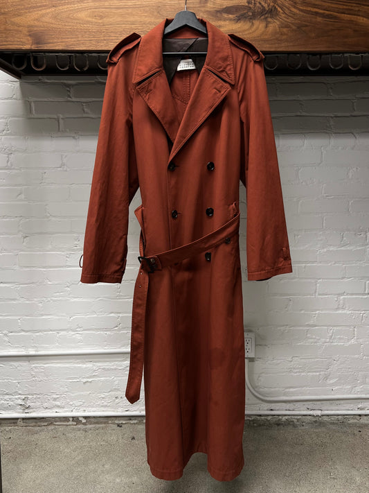 Maison Margiela Line (14) Burnt Orange Floor Length Trench Coat