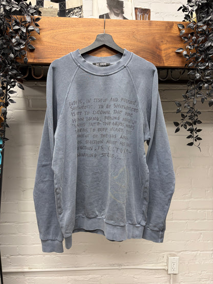 AW2004 Raf Simons ‘Waves’ Shipwrecked Faded Blue Sweatshirt