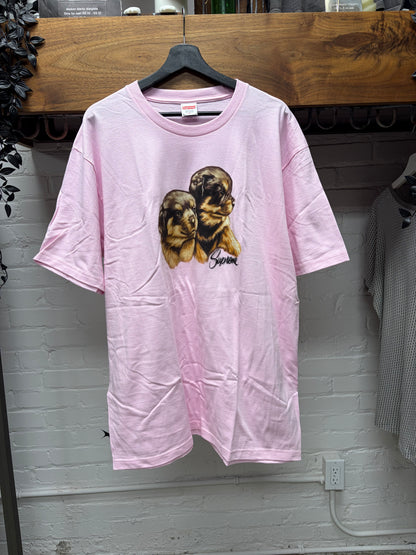 AW2026 Supreme ‘Puppies’ Airbrushed Pink Short Sleeve T-Shirt