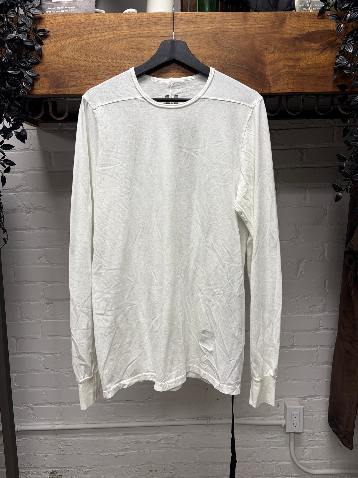 Rick Owens DRKSHDW Milk Cotton ‘Level’ Long Sleeve T-Shirt