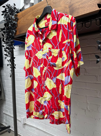 SS2018 Supreme ‘Lily’ Gold/Red Camp Collar Rayon Shirt