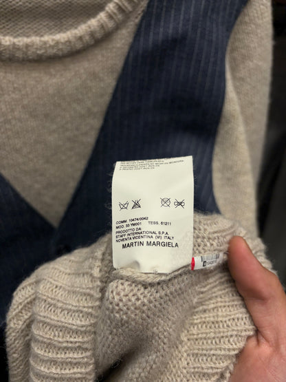 Maison Martin Margiela ‘Trompe L’œil’ Artisinal (0) Reconstructed Pinstripe Vest/Wool Sweater