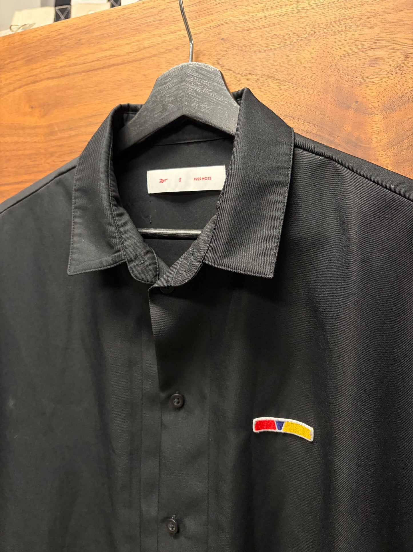 Pyer Moss x Reebok Black Camp Collar Button Down Shirt