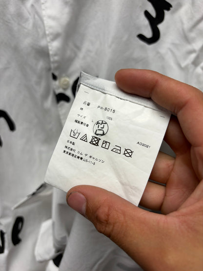 2021 Comme Des Garçons Homme Plus ‘Wear your Freedom’ White Button Up Shirt