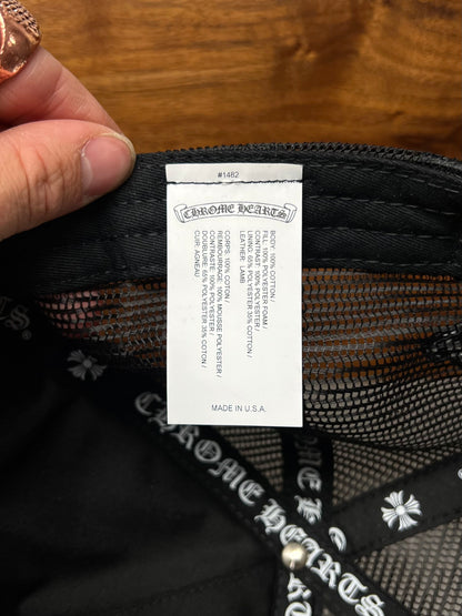 Chrome Hearts Leather ‘Cemetery’ Triple Cross Patch Snap Back Hat