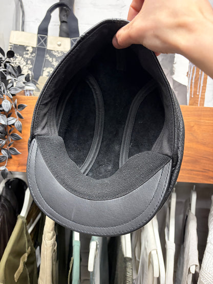 Vintage 90s Chrome Hearts ‘Paperboy’ Black Cross Patch Leather Cap