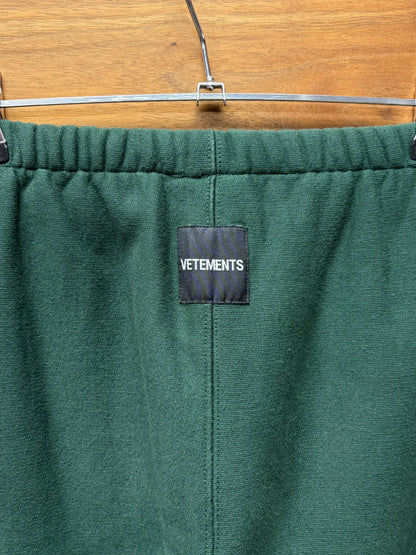 AW2019 Vetements Wide Leg White/Green Logo Sweatpants