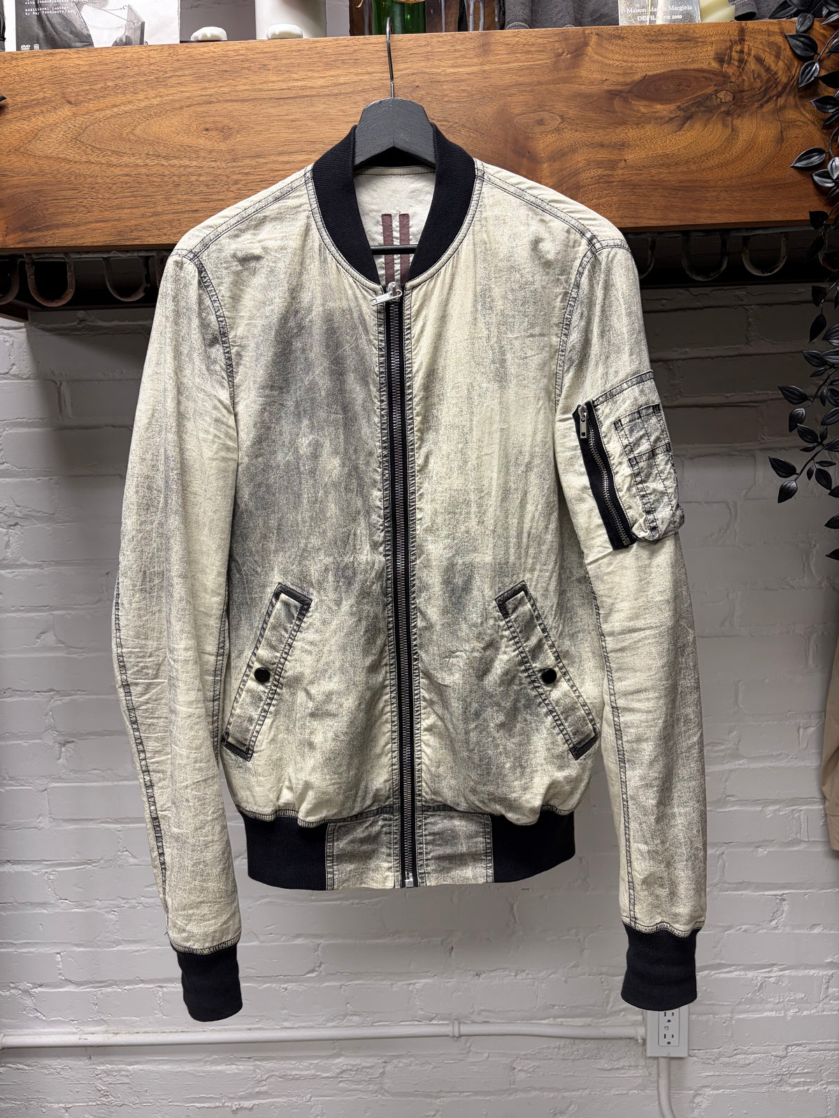 SS2017 Rick Owens ‘Walrus’  Black/Grey Fade Cotton Bomber Jacket