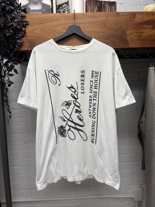 AW2019 Raf Simons ‘Isolated Heroes’ White Signature T-Shirt