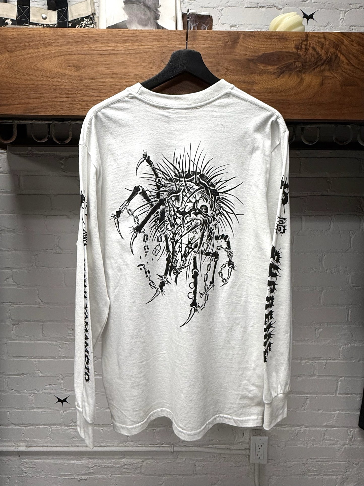 AW2025 Supreme x Yohji Yamamoto ‘Spider’ Graphic White Long Sleeve Shirt