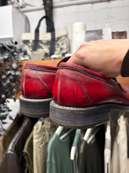 Sample Prada Oxblood Red Leather Penny Loafers