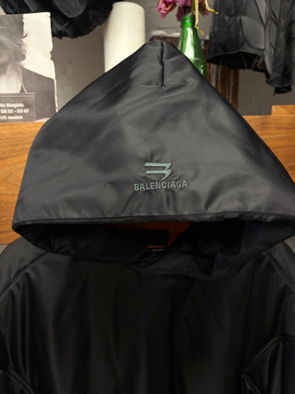 SS2022 Balenciaga ‘3B Sport Icon’ Black Hooded Bomber Jacket