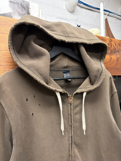 AW2005 Number (N)ine ‘Nightcrawler’ Brown Thermal Zip-Up Hoodie