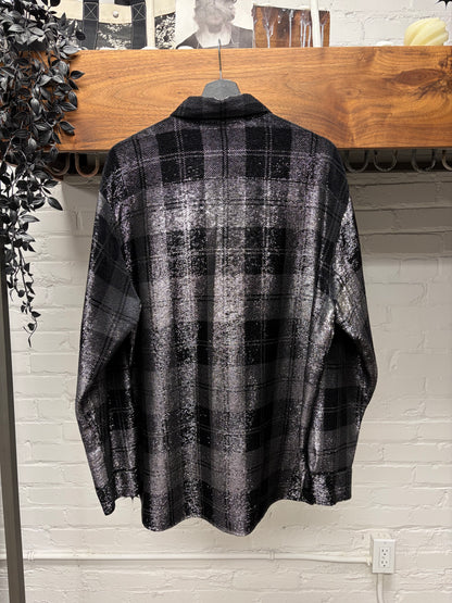2018 Saint Laurent by Anthony Vacarello Sequin Shadow Plaid Flannel