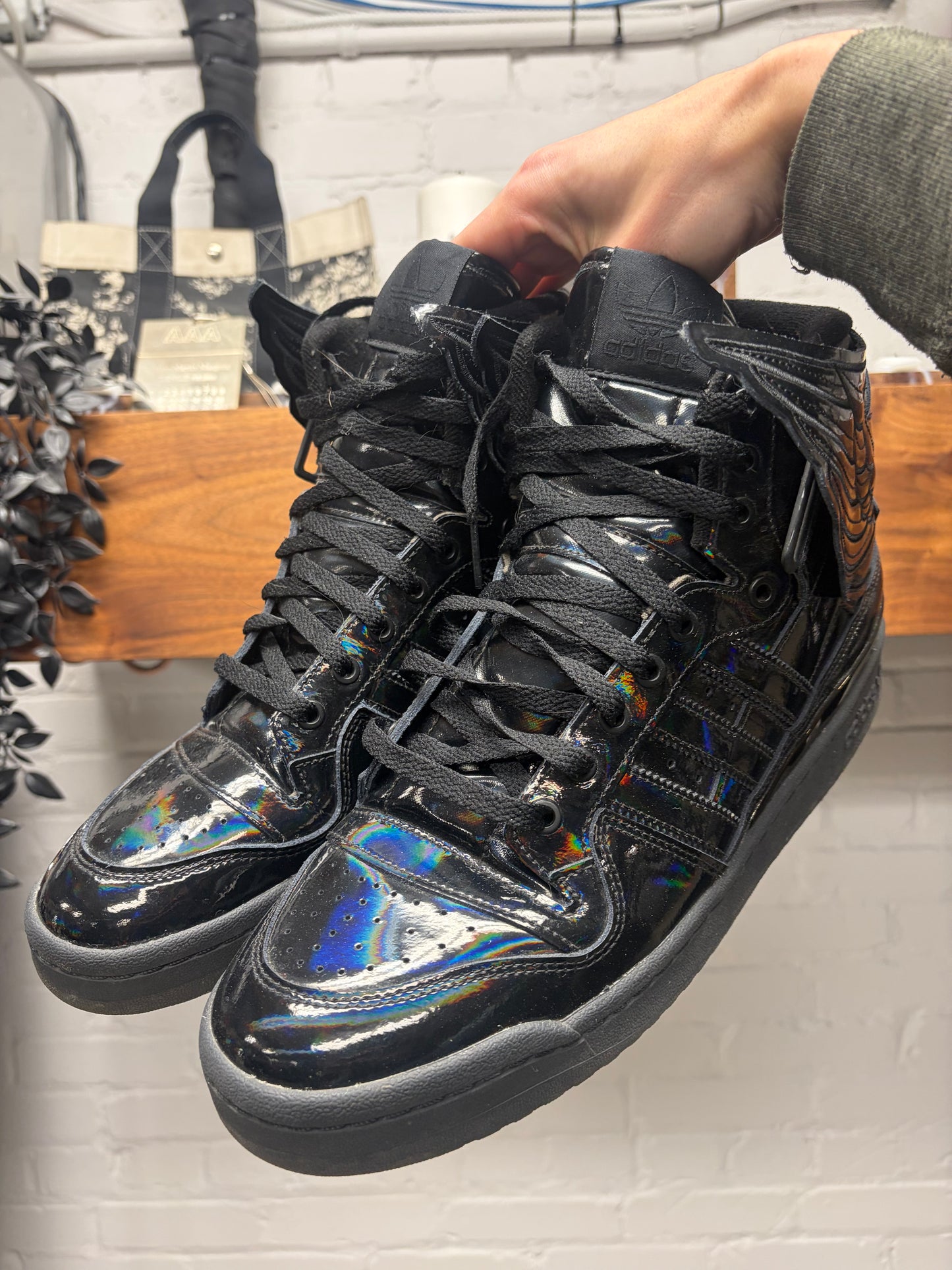 Jeremy Scott x Adidas ‘Wings 4.0’ Black Opal Forum High Top Sneakers