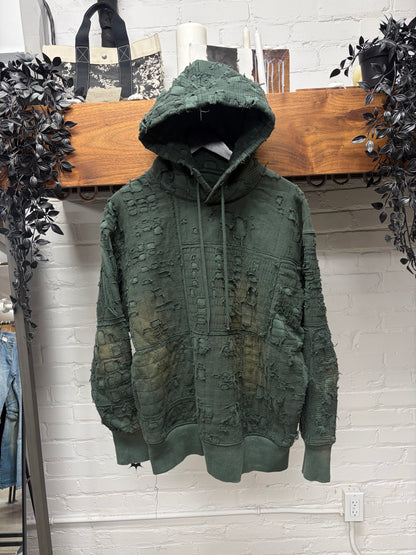 SS2022 Givenchy by Matthew Williams Boro Distressed Patchwork Hoodie