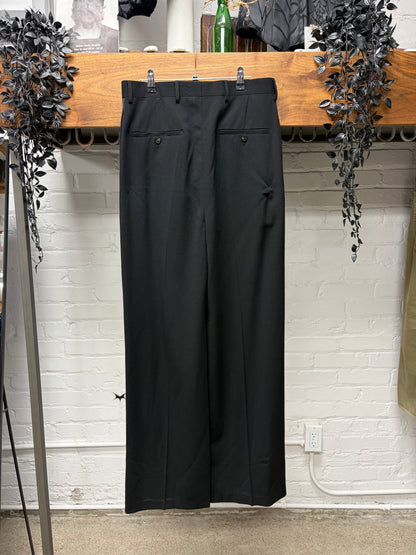 AW2018 Rick Owens ‘Sisyphus’ Tuxedo Striped Side Seam Black Wide Leg Trousers