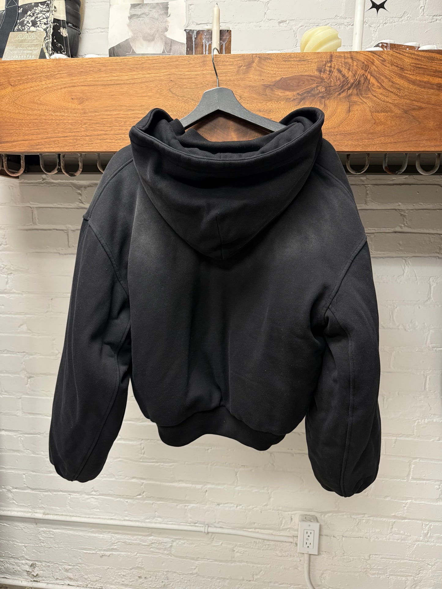 No Faith Studios Reversible Faded Black Bomber Jacket