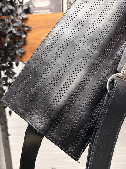 AW2009 Dior Homme Perforated Black Leather Sling Bag