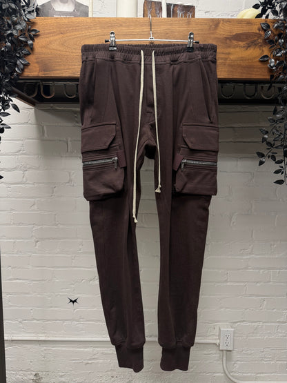 SS2022 Rick Owens ‘Fogachine’ Oxblood Red Drawstring Cargo Joggers
