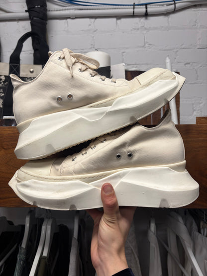 Rick Owens Milk White ‘Abstract Sole’ Low Top Sneakers