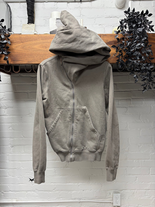 Rick Owens ‘Mountain’ Dust Brown High Neck Zip-Up Hoodie