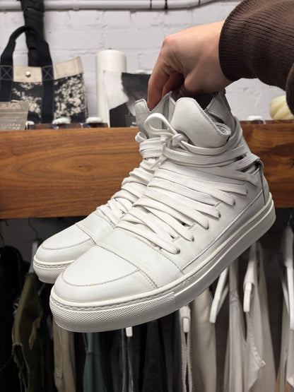 Kris Van Assche Multi-Lace White High Top Sneakers