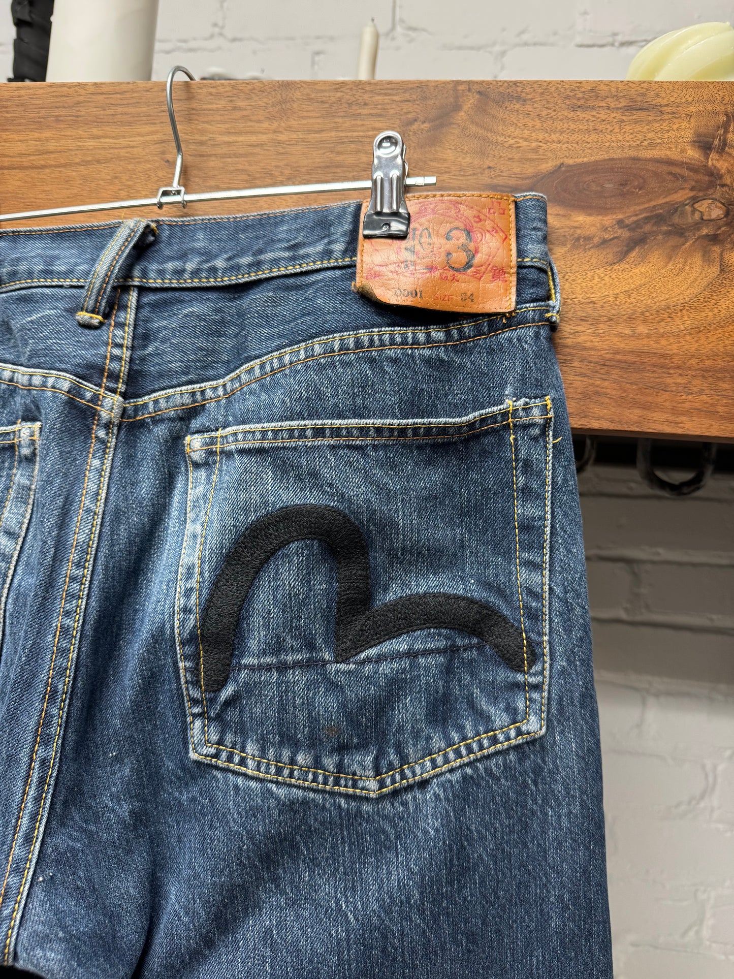 Evisu ‘N03’ Gull Logo Raw Blue Denim