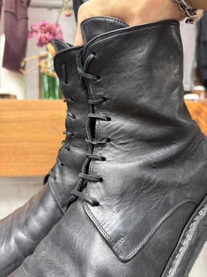 Guidi Black ‘795V_N’ Vegetable Tanned Full Grain Horse Leather Combat Boots
