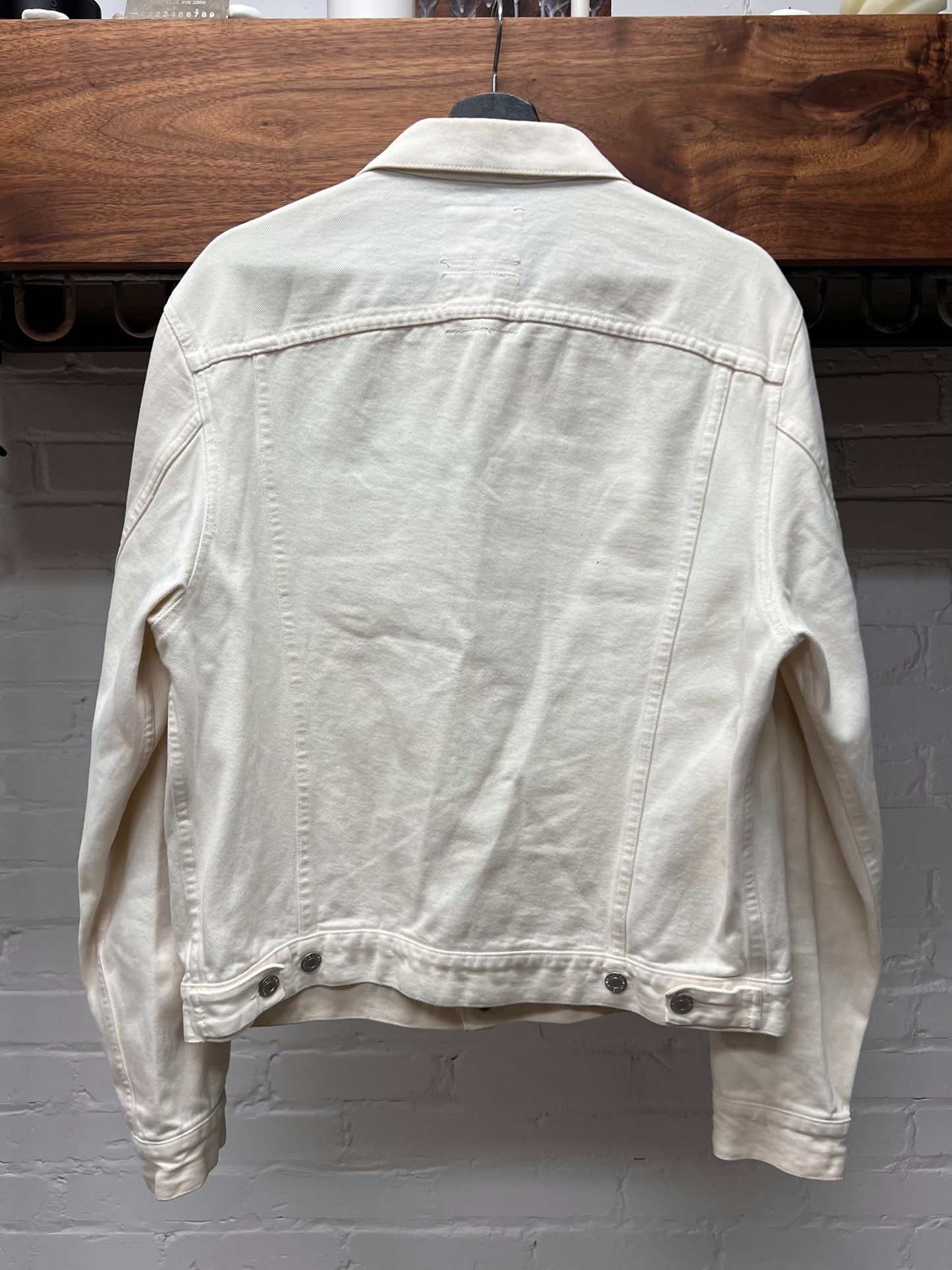 Vintage 1998 Helmut Lang White ‘Sanded Denim’ Trucker Jacket