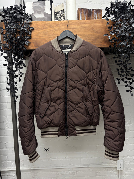 Dries Van Noten Quilted Brown ‘Back-Zip’ Bomber Jacket