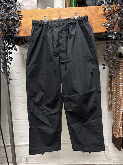 2024 Comme Des Garçons Homme Wide Leg Black ‘Parachute’ Drawstring Elasticated Pants