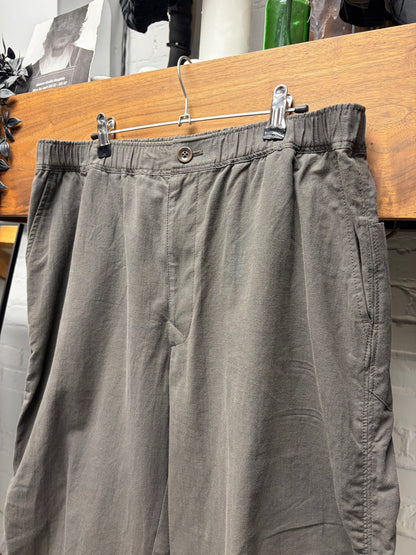 SS2025 Undercover Brown Cotton Wide Leg Trousers with Elasticated Waistband