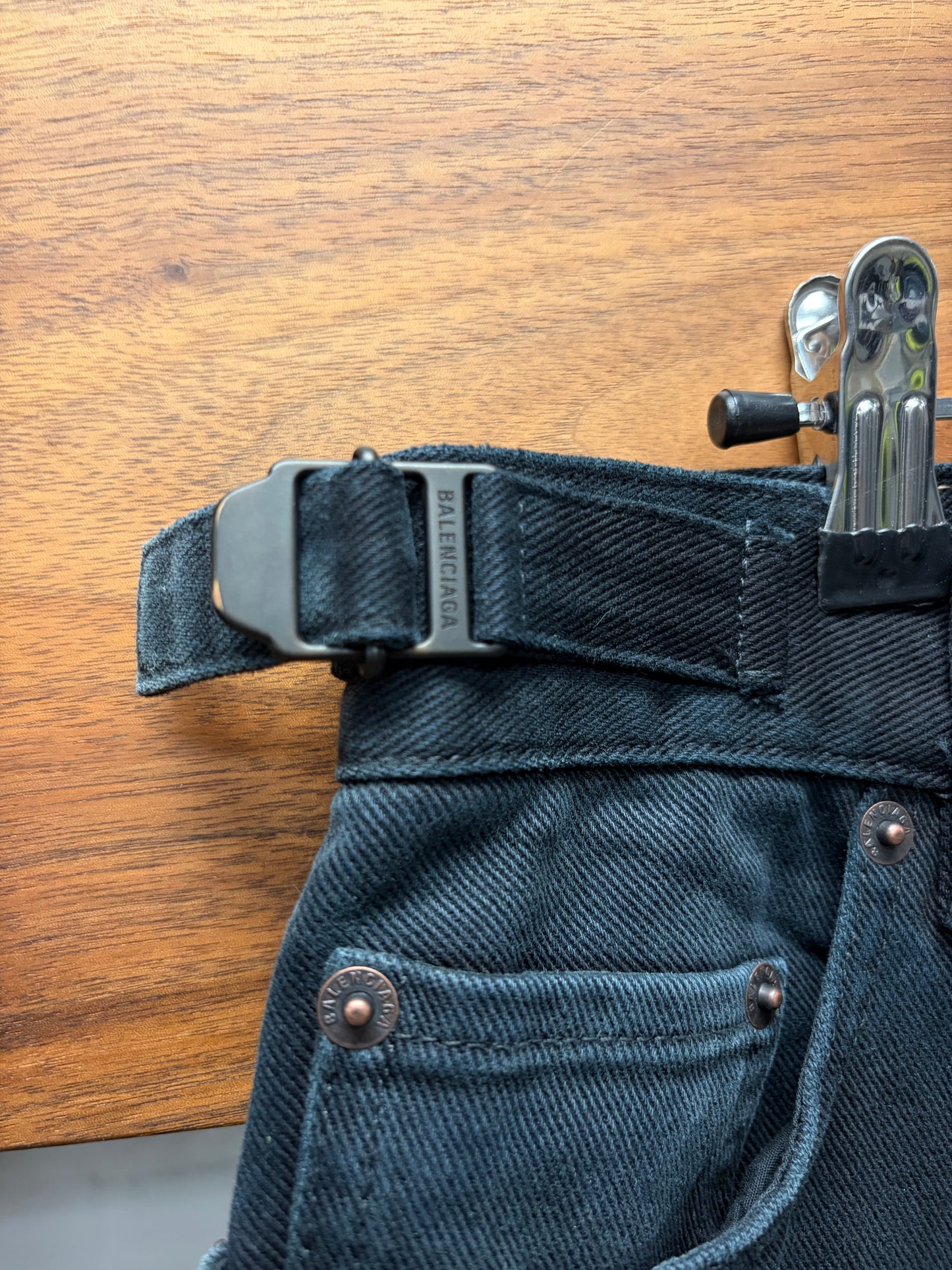 AW2024 Balenciaga ‘Heavyweight Carpenter’ Overwashed Blue Wide Leg Denim