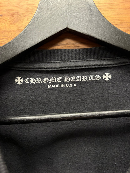 Chrome Hearts U.S.A. ‘Flag Scroll Logo’ Black Long Sleeve Shirt