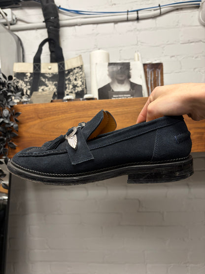 Toga Virilis ‘Western Inspired’ Blue Suede Square Toe Loafers