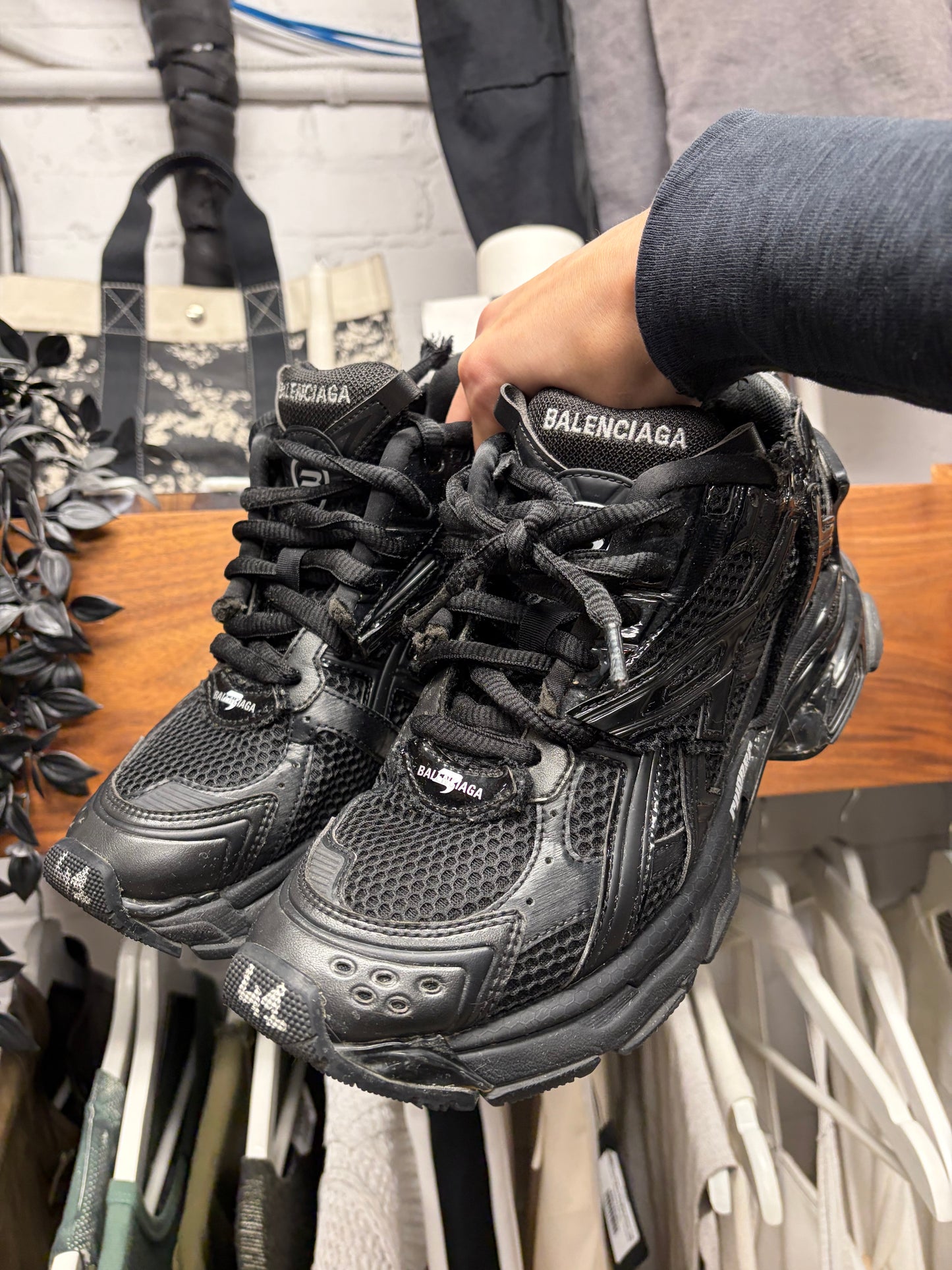 Balenciaga ‘Track Runner’ Black Low Top Athletic Sneakers