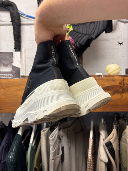 Alexander McQueen ‘Tread Slick’ Black Platform Sole Canvas High Top Sneaker