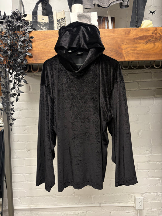 AW2022 Balenciaga ‘Velour’ Black Pullover Hoodie