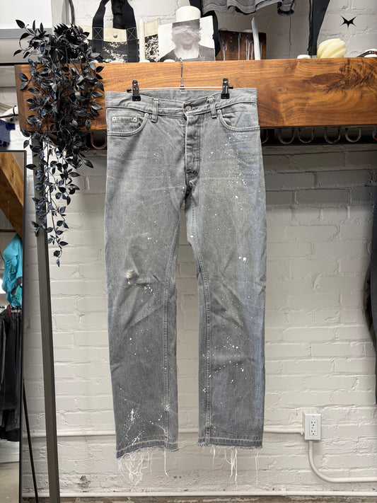 Helmut Lang ‘Classic Cut’ Painter Grey Released Hem Denim
