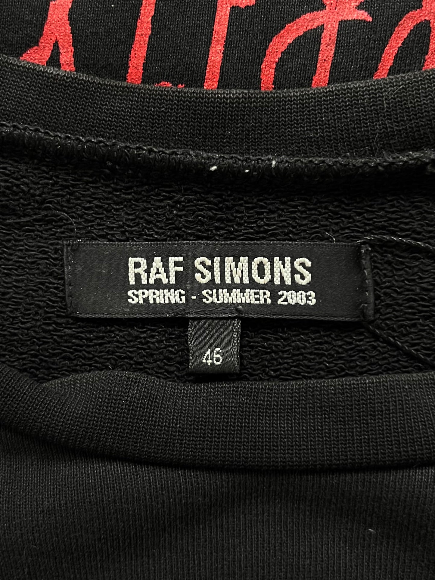 SS03 Raf Simons ‘Commodity’ Graphic Crewneck