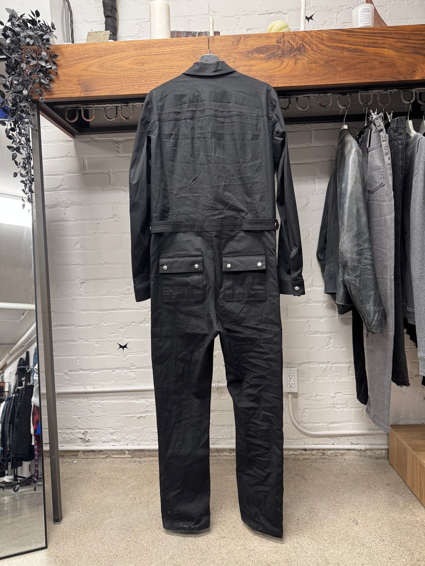 SS2025 Rick Owens ‘Hollywood’ Black Boiler Body-Suit